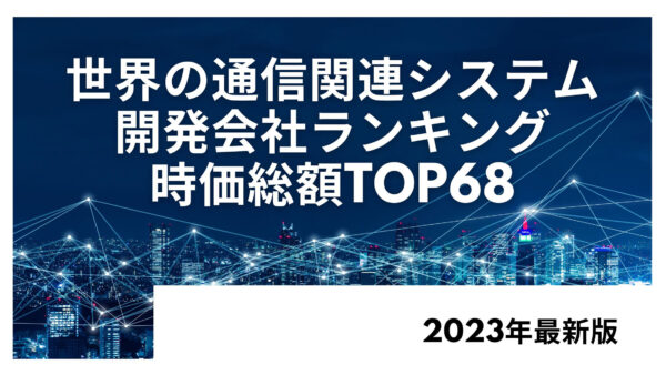 2023年最新版：世界の通信関連システム開発会社ランキング時価総額TOP68