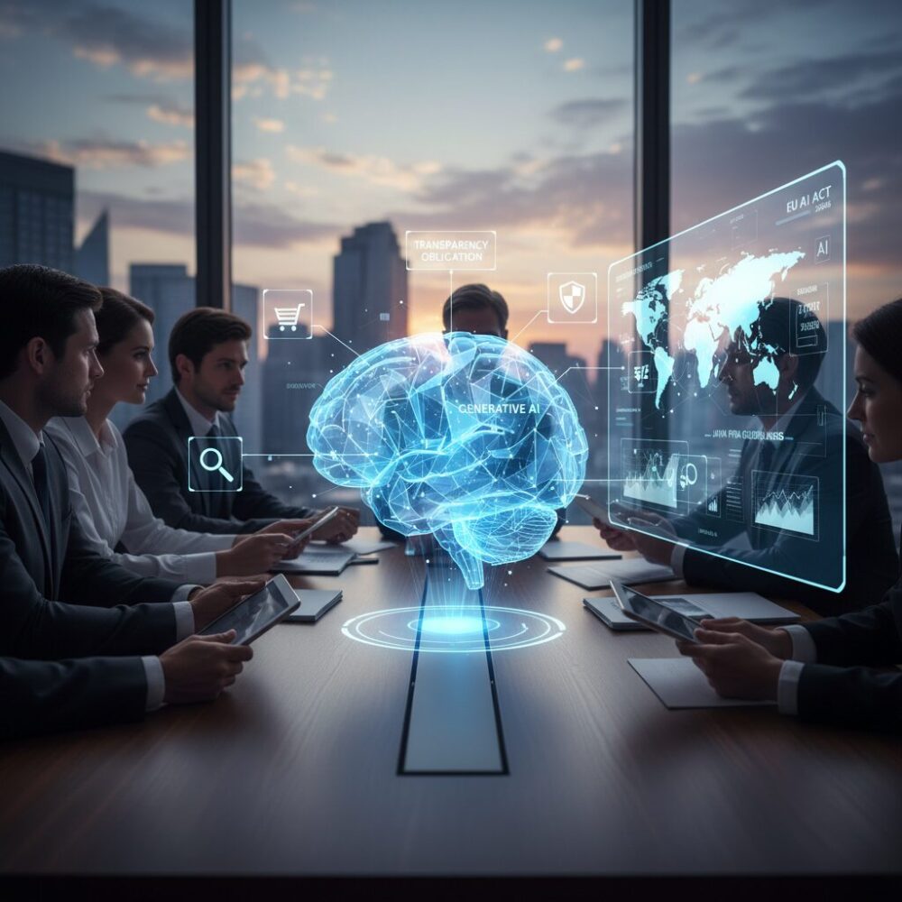 生成AIと透明性義務が企業活動に与える影響 のイメージ