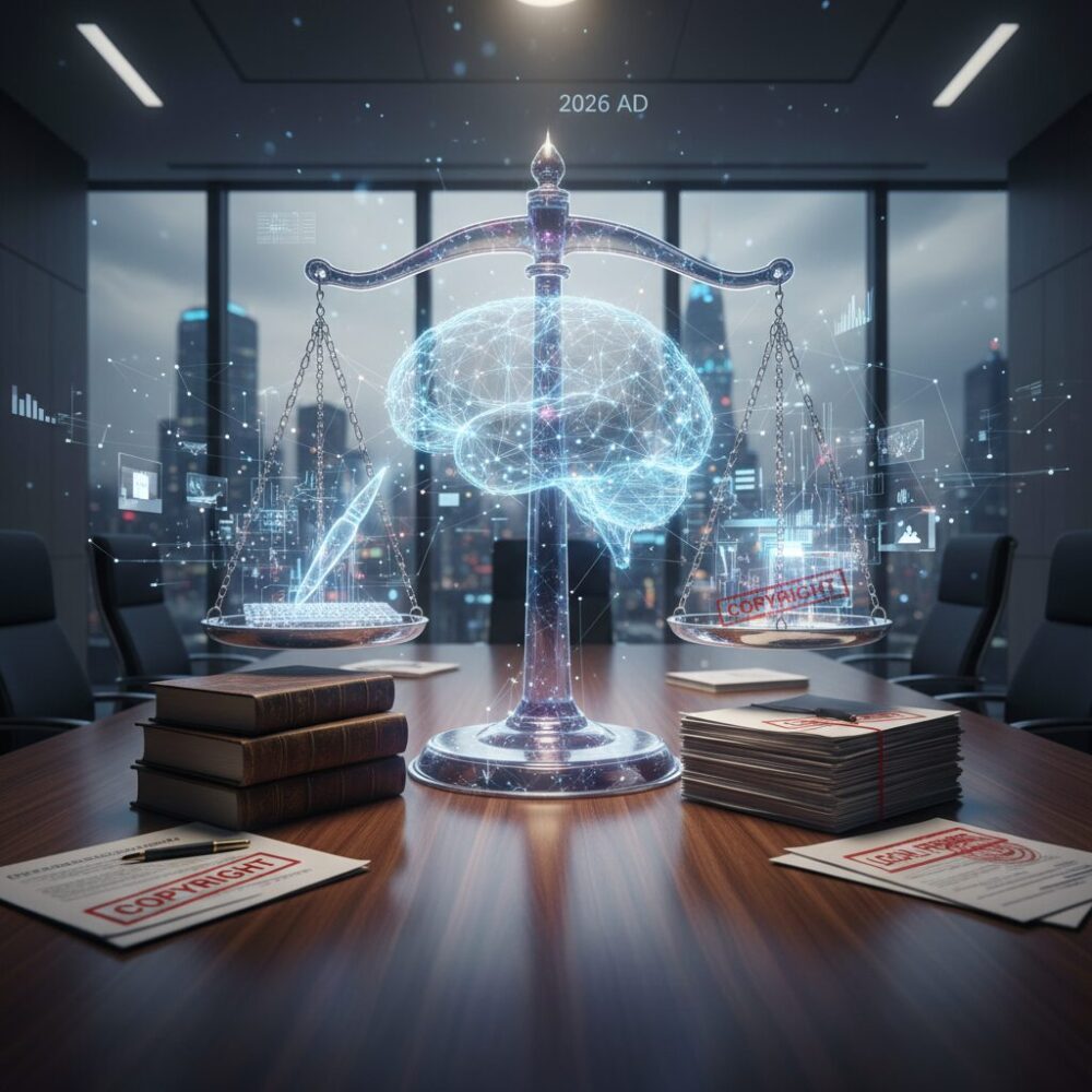 日本の著作権法におけるAI活用の二層構造 のイメージ