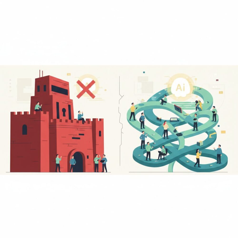 日本企業に広がる生成AI利用ルールの二極化 のイメージ