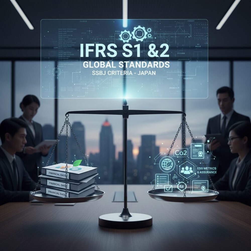 IFRS S1・S2の役割と財務報告との関係性 のイメージ