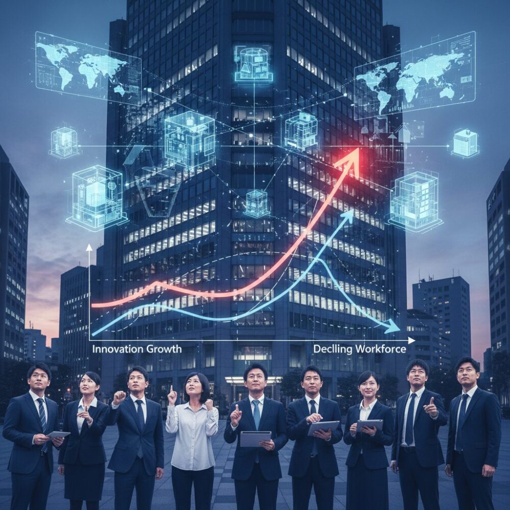 マクロ環境の変化と企業に求められるイノベーションの役割 のイメージ