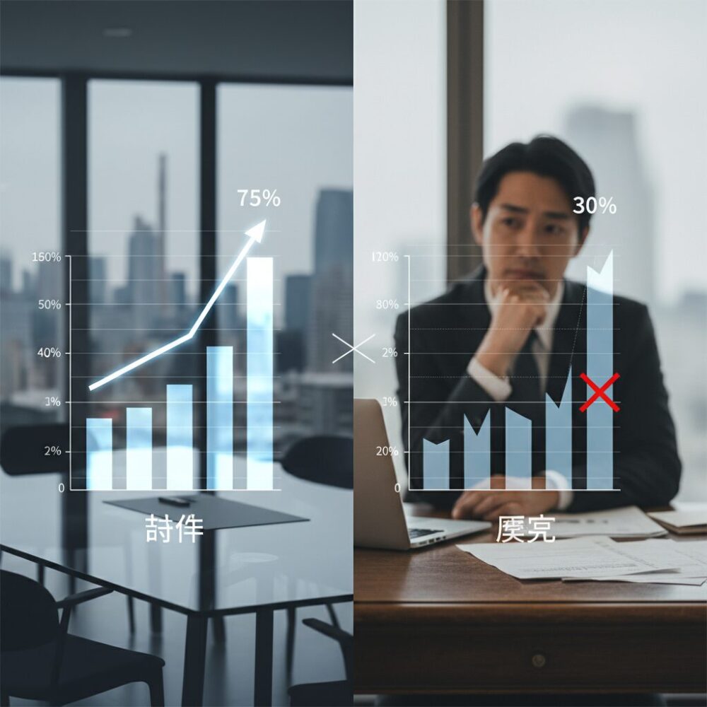 導入率データから見える期待と現実のギャップ のイメージ